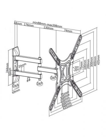 Suport tv de perete 23-55inch cabletech Cabletech - 1