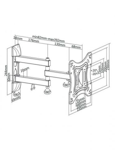Suport tv de perete 23-42inch cabletech Cabletech - 1