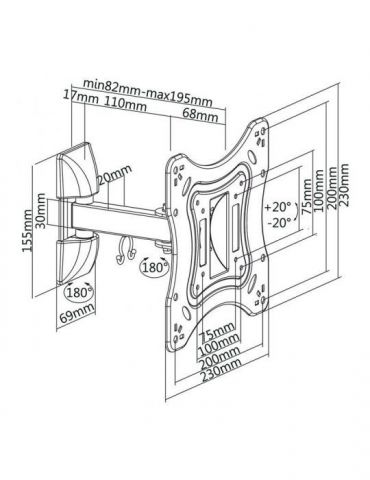 Suport tv de perete 23-42inch cabletech Cabletech - 1