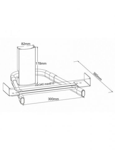Suport dvd/sat universal negru Cabletech - 1