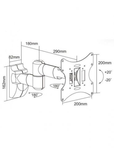 Suport tv 23-42 inch 30 kg silver Cabletech - 1
