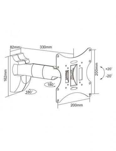Suport tv 23-42 inch 30 kg silver Cabletech - 1