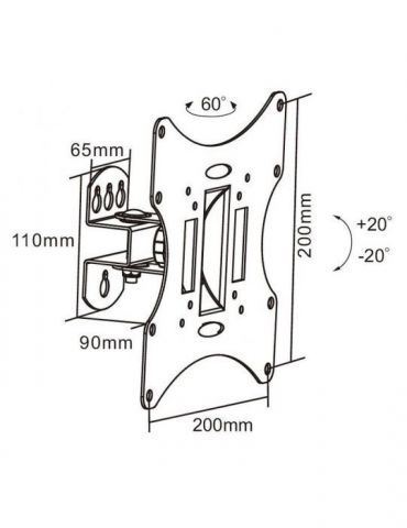 Suport lcd 23 - 42 inch 30 kg negru Cabletech - 1