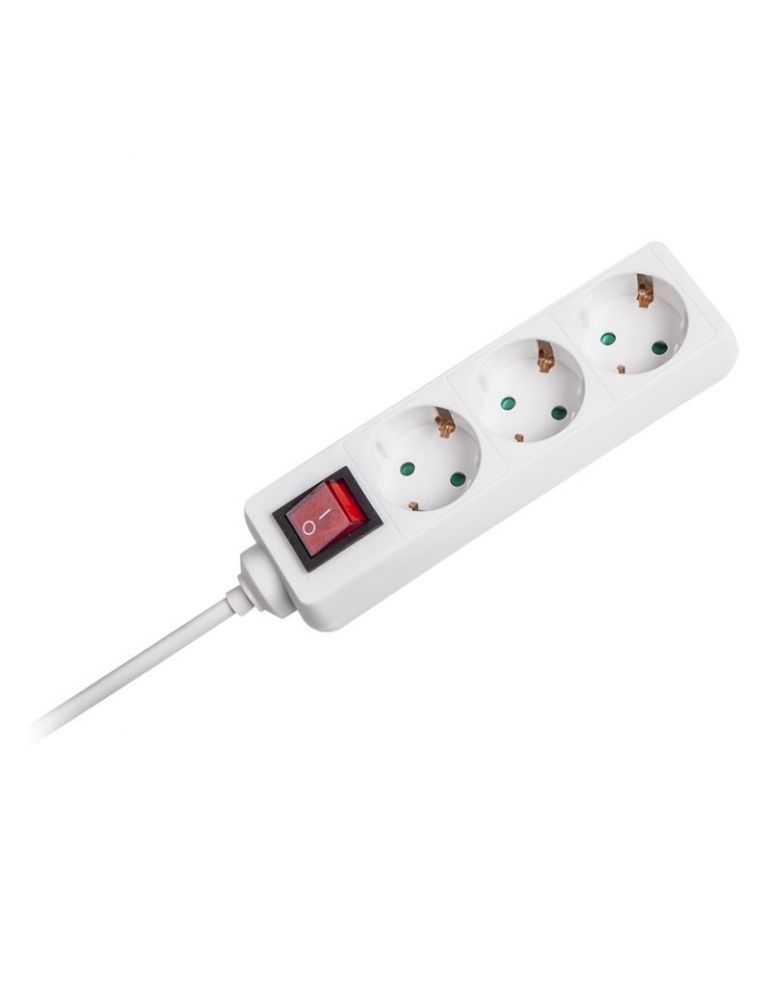 Prelungitor alb 3 posturi 5m (3x1.0mm)+intr
