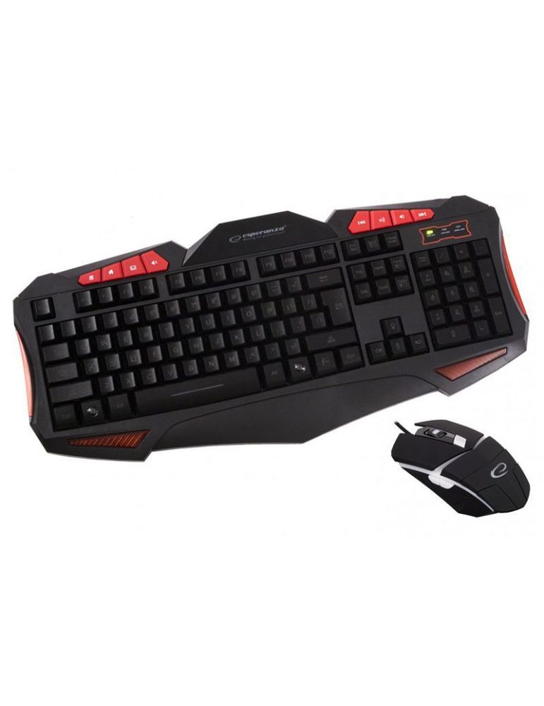 Tastatura gaming iluminata + mouse shelter es