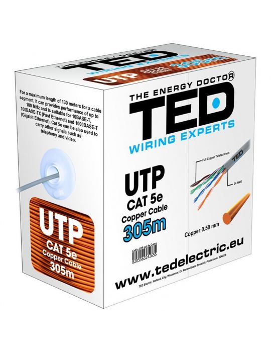 Cablu utp cat 5 cupru 0.5mm 305m ted electric TED Electric - 1