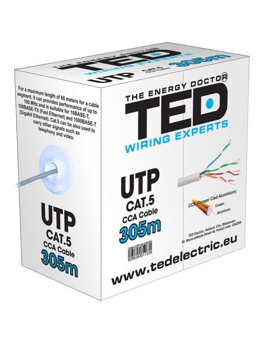 Cablu utp cat 5 cca 0.5mm 305m ted electric TED Electric - 1