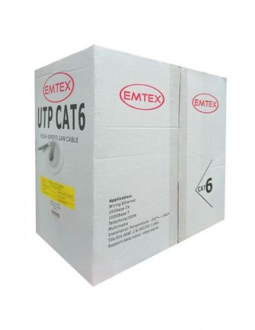 Cablu utp cat 6 cupru 23awg 0.57mm 305m emtex Emtex - 1 - Tik.ro
