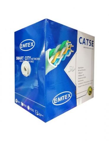 Cablu utp cat5e cupru 24awg 305m emtex Emtex - 1 - Tik.ro