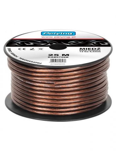 Cablu putere cu 12ga (4.5mm/3.31mm2) 25m negr Peiying - 1 - Tik.ro