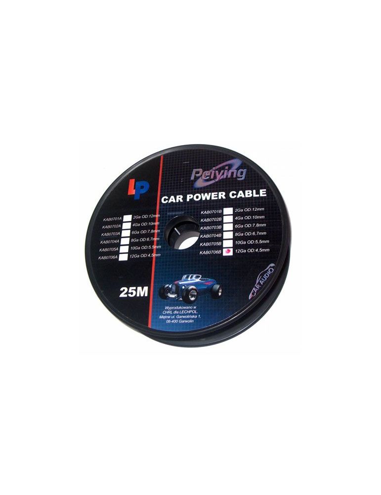 Cablu putere cu 10ga (5.5mm/5.22mm2) 25m rosu
