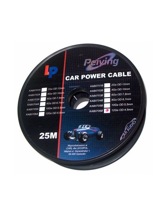 Cablu putere cu 10ga (5.5mm/5.22mm2) 25m rosu Peiying - 1