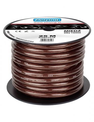 Cablu putere cu 2ga (12mm/33.62mm2) 25m negru Peiying - 1 - Tik.ro