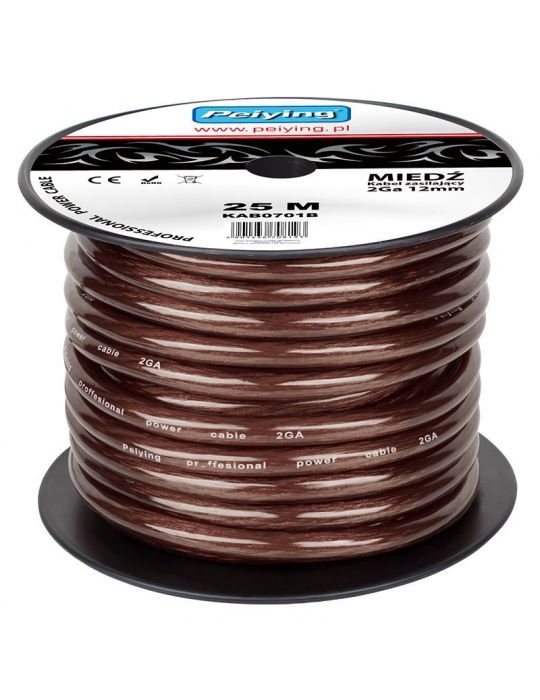 Cablu putere cu 2ga (12mm/33.62mm2) 25m negru Peiying - 1