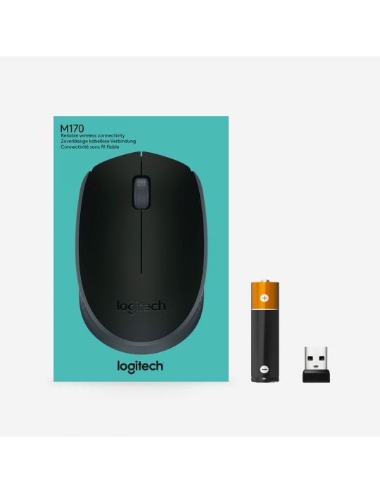 Logitech M171 Black-K mouse-uri Ambidextru RF fără fir Optice 1000 DPI