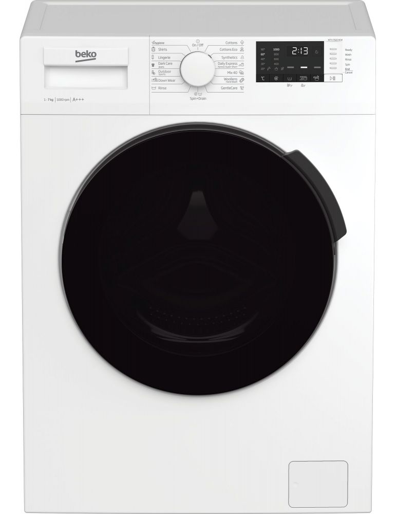 Beko WTV 7522 XCW mașini de spălat Încărcare frontală 7 kilograme 1000 RPM D Alb