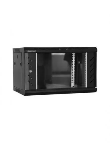 Rack 12u 600x600 dezasamblat montare pe perete usa din sticla panouri laterale detasabile si securizate  culoare negru ral 90 Da - Tik.ro