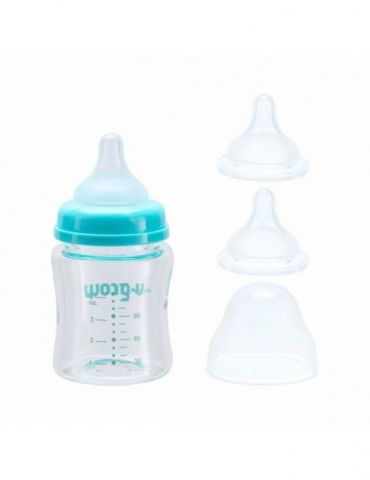 Biberon de sticla 120 ml+2 tetine extra U-grow - 1