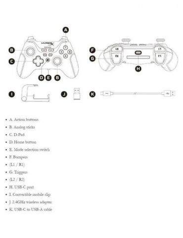 Hyperx clutch - wireless gaming controller - mobile pc controller Hp - 1 - Tik.ro