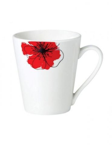 Set of 12 migs  310 ml red flowers petal Vanora - 1 - Tik.ro