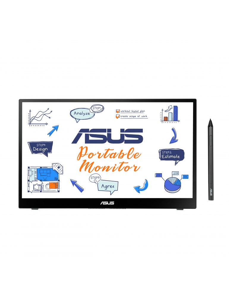 ASUS MB14AHD 35,6 cm (14") 1920 x 1080 Pixel Full HD LCD Ecran tactil Negru