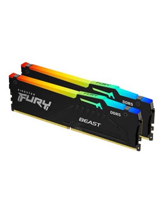 Kingston FURY Beast RGB - DDR5 - kit - 32 GB: 2 x 16 GB - DIMM 288-pin - 6000 MHz / PC5-48000 - unbuffered Kingston - 1