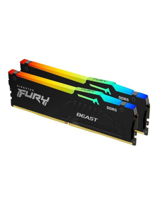Kingston FURY Beast RGB - DDR5 - kit - 16 GB: 2 x 8 GB - DIMM 288-pin - 5600 MHz / PC5-44800 - unbuffered Kingston - 1
