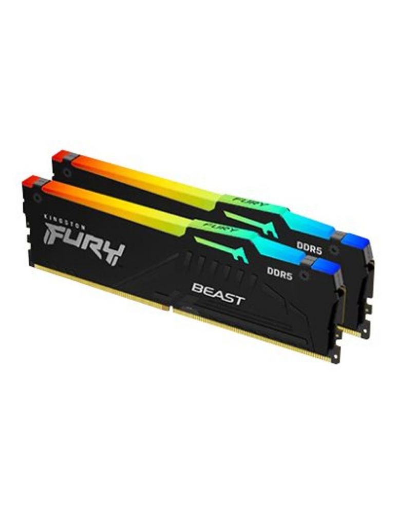 Kingston FURY Beast RGB - DDR5 - kit - 64 GB: 2 x 32 GB - DIMM 288-pin - 4800 MHz / PC5-38400 - unbuffered