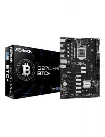 Placa de baza Asrock Q270 Pro BTC+, Intel® Q270 LGA 1150 (Mufă H4) ATX Asrock - 1