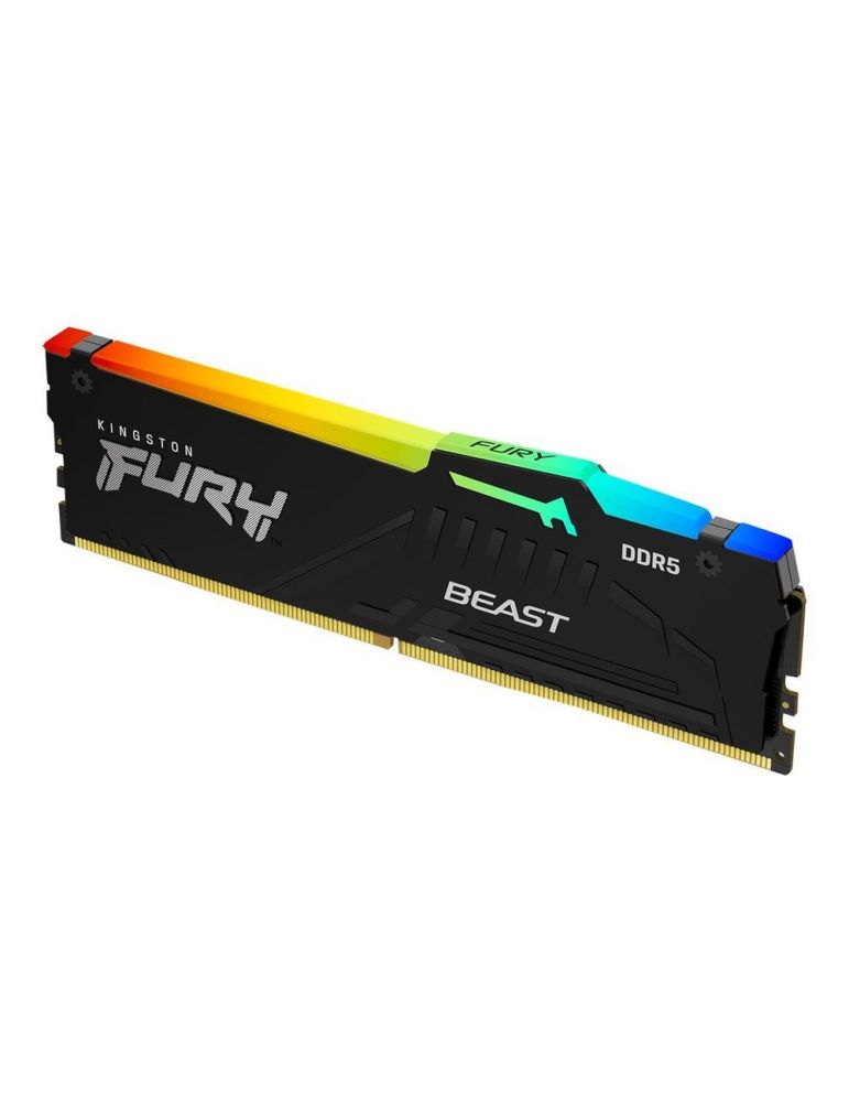 Kit Memorie Kingston FURY Beast RGB, 16GB, DDR5-4800MHz, CL38, Dual Channel