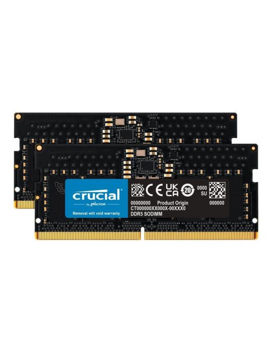 Crucial - DDR5 - kit - 16 GB: 2 x 8 GB - SO-DIMM 262-pin - 4800 MHz / PC5-38400 - unbuffered Crucial - 1