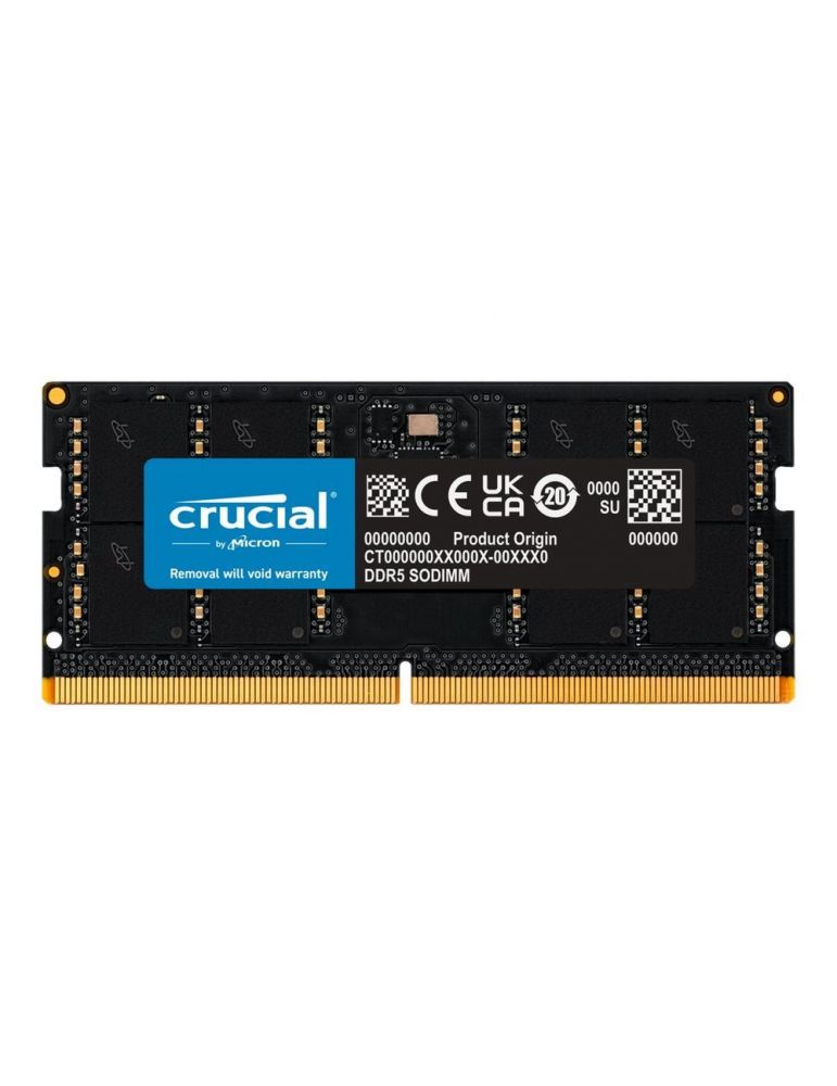Crucial - DDR5 - module - 32 GB - SO-DIMM 262-pin - 4800 MHz / PC5-38400 - unbuffered