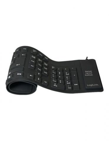 LogiLink Flexible Waterproof Keyboard - Black Logilink - 1 - Tik.ro