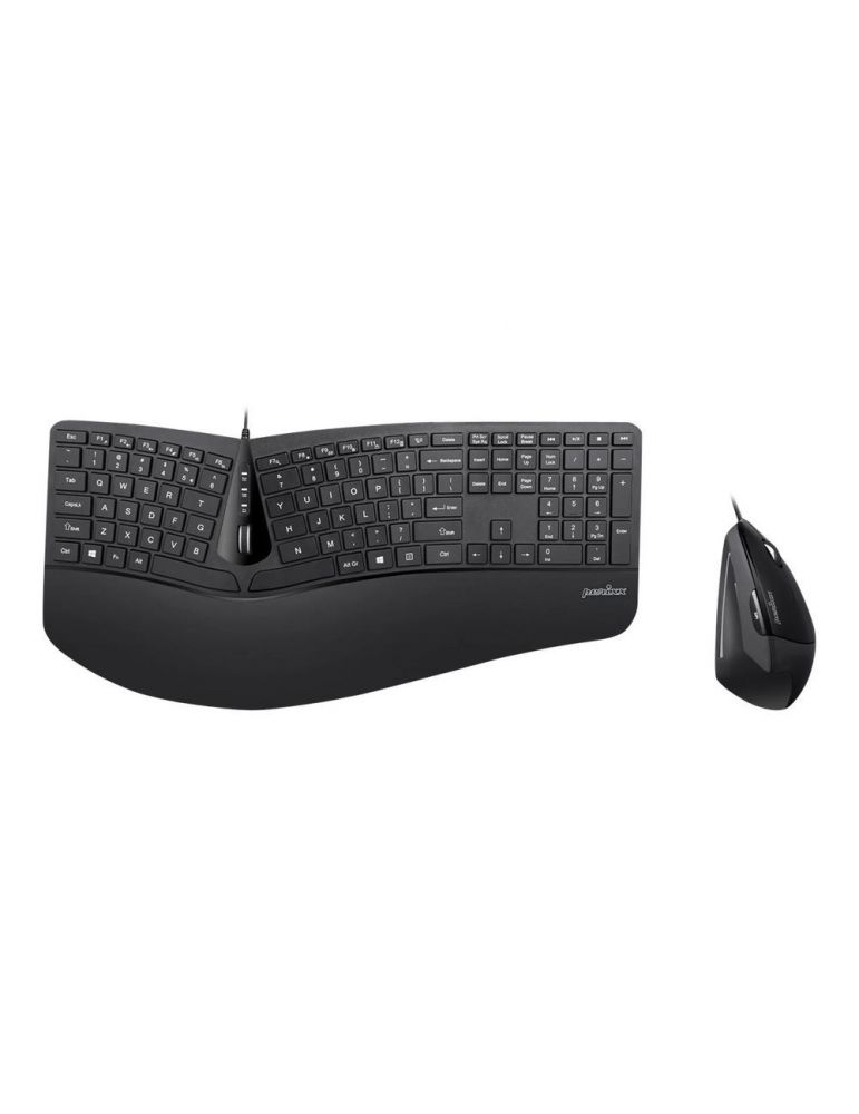 Perixx Periduo-505 - keyboard and mouse set - with scroll wheel - QWERTY - US English - black