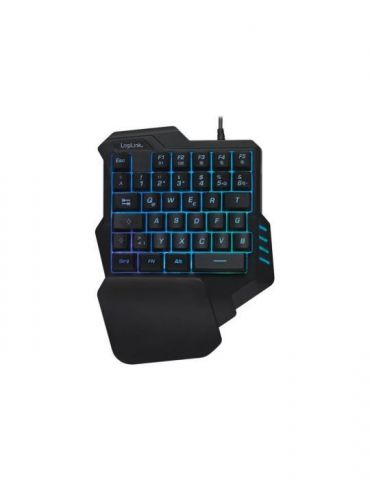 LogiLink RGB One Hand Gaming Keyboard - Black Logilink - 1 - Tik.ro