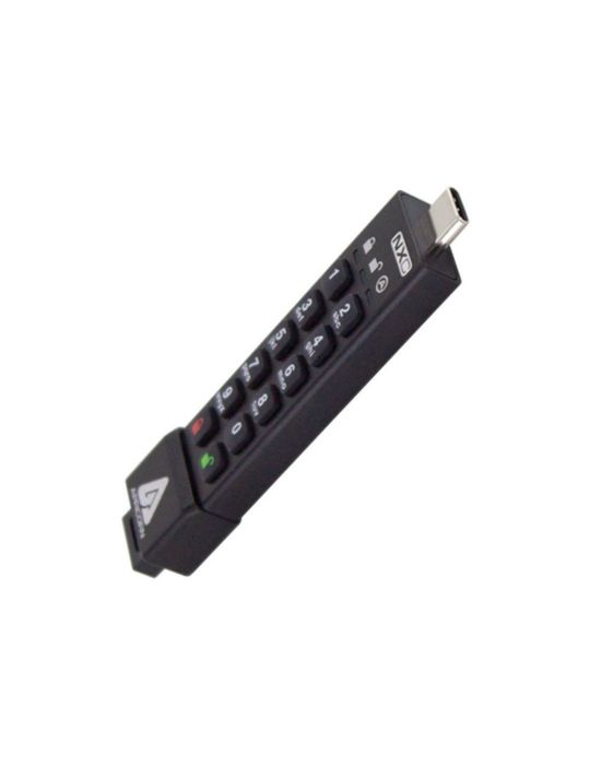 Apricorn USB Flash Drive Aegis Secure Key 3NXC - USB 3.1 Gen 1 - 64 GB - Black Apricorn - 1