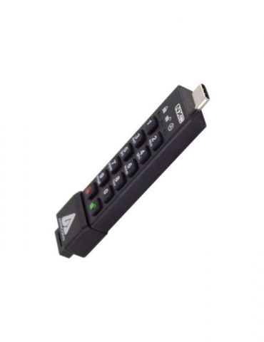 Apricorn USB Flash Drive Aegis Secure Key 3NXC - USB Type-A 3.2 Gen 1 - 16 GB - Black Apricorn - 1 - Tik.ro