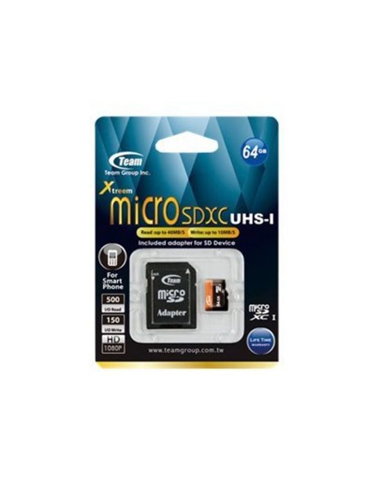 Team - flash memory card - 64 GB - microSDXC UHS-I Team group - 1
