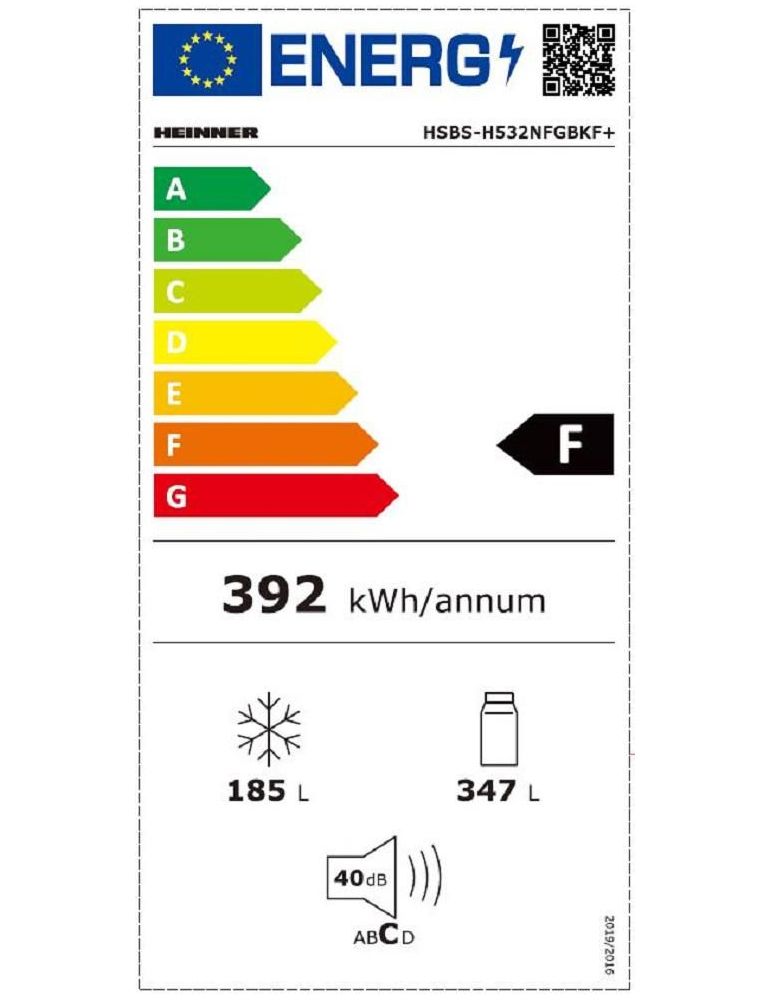 Side by side heinner hsbs-h532nfgbkf+ full no frost clasa energetica