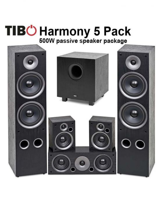Sistem home cinema 5.1 tibo harmony 5 + subwoofer sub6 negru Tibo - 1