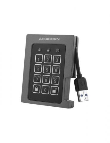 Apricorn External Hard Drive Aegis Padlock  - 240 GB - USB 3.2 - Black/Grey Apricorn - 1 - Tik.ro
