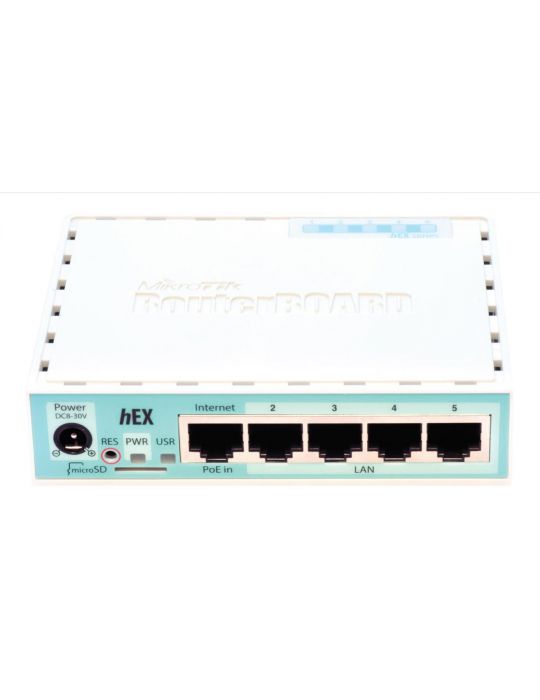 Router mikrotik porturi gigabit x 4 cpu dual core 880 mhz 256 mb ram usb microsd rb750gr3 (include tv 1.5 lei) (include tv 1.5 l