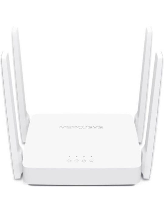 Router mercusys wireless 1200mbps 2 porturi lan 10/100 mbps 1 x wan 10/100 mbps 4 x antene externe dual band ac1200 ac10 (includ