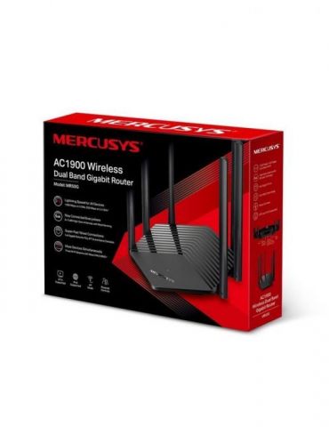 Router mercusys wireless  1900mbps 2 porturi lan gigabit 1 port wan gigabit dual band ac1900 6 x antena externa mr50g (include t
