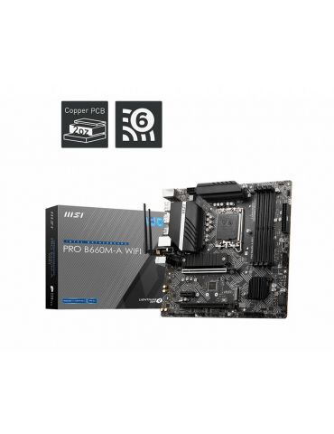 Placa de baza MSI PRO B660M-A WIFI, Intel B660, socket 1700, mATX Msi - 1 - Tik.ro