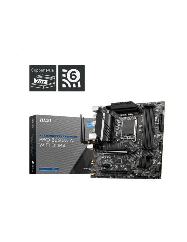 Placa de baza MSI PRO B660M-A WIFI DDR4, Intel B660, socket 1700, mATX Msi - 1 - Tik.ro