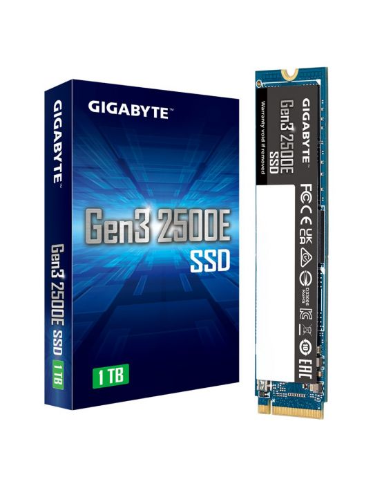 Gigabyte Gen3 2500E SSD 1TB M.2 1000 Giga Bites PCI Express 3.0 3D NAND NVMe Gigabyte - 1