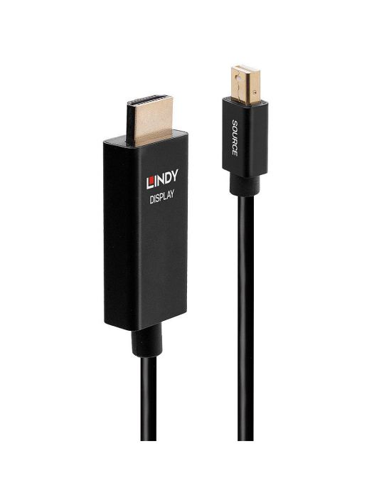 Lindy 40922 adaptor pentru cabluri video 2 m Mini DisplayPort HDMI Tip A (Standard) Negru Lindy - 1