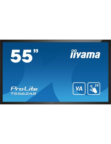 iiyama T5562AS-B1 Afișaj Semne Ecran plat interactiv 138,7 cm (54.6") VA 500 cd/m² 4K Ultra HD Negru Ecran tactil Procesor Iiyam - Tik.ro