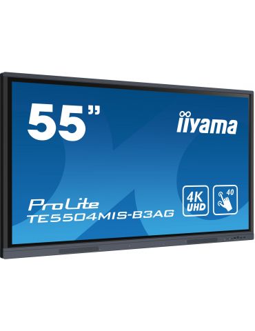iiyama TE5504MIS-B3AG Afișaj Semne Ecran plat interactiv 139,7 cm (55") IPS Wi-Fi 390 cd/m² 4K Ultra HD Negru Ecran tactil Iiyam